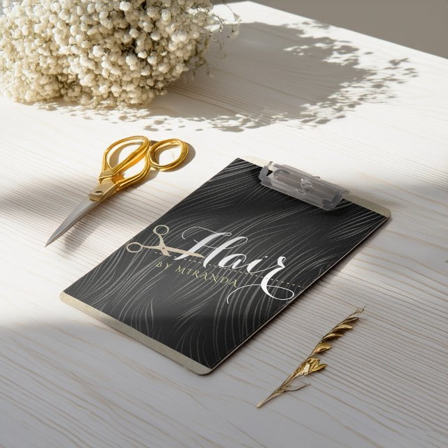 Pranchetas Hair Salon Hairstylist Tesoura Dourada Preta Moder (Criador carregado)