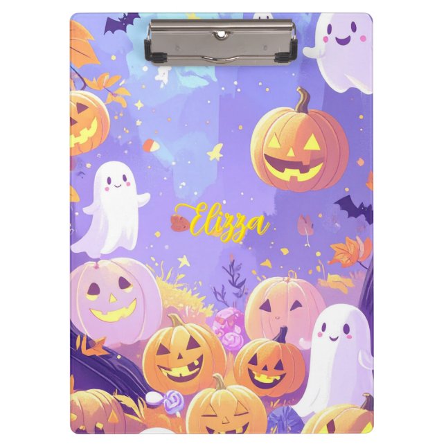 Pranchetas Halloween Cute Personalizável (Frente)