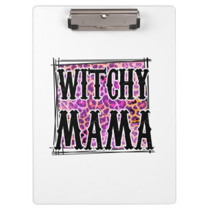 Pranchetas Halloween Leopard Witchy Mama Aniversário