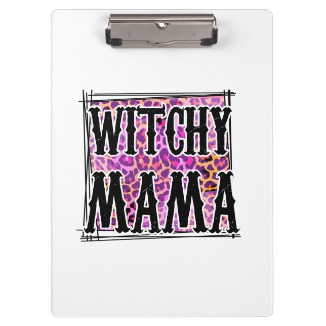 Pranchetas Halloween Leopard Witchy Mama Aniversário (Frente)