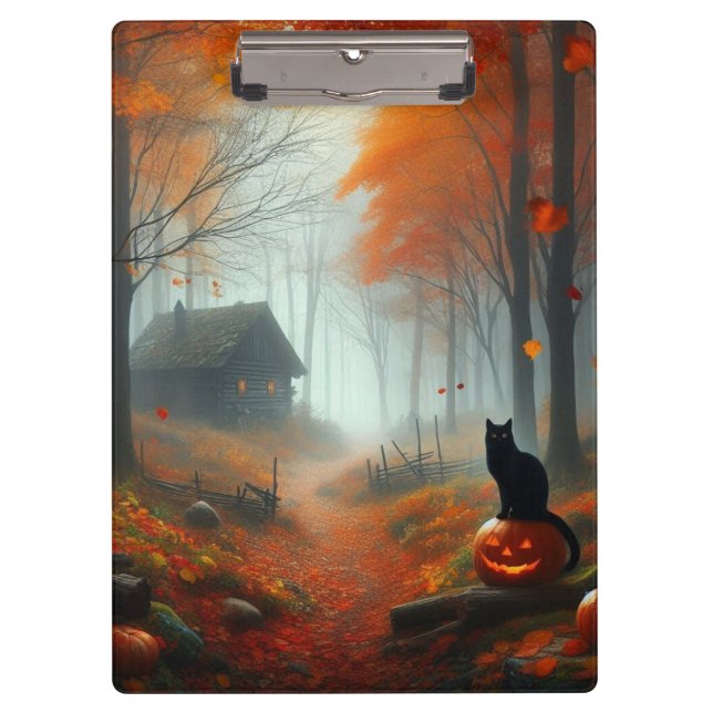 Pranchetas Halloween/outono/Outono/Abóbora/gato (Frente)