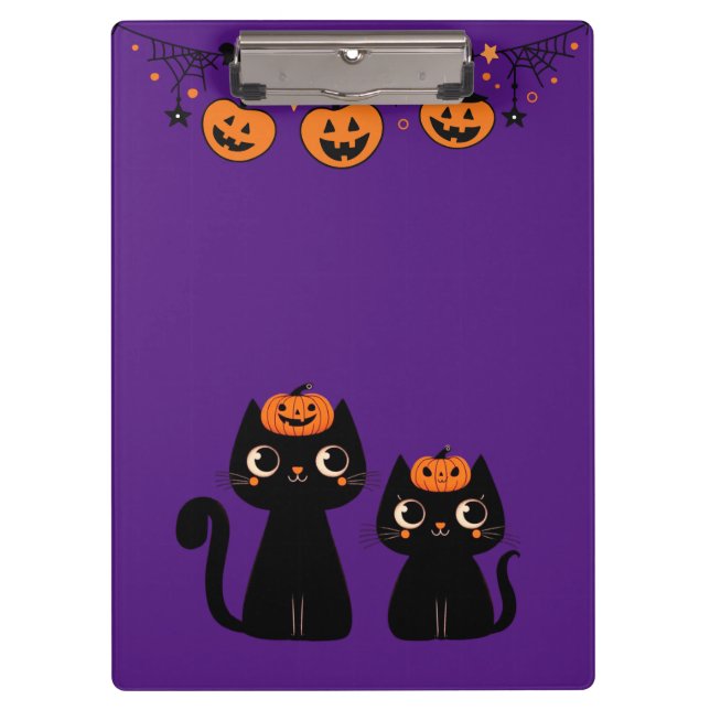 Pranchetas Halloween/outono/Outono/Abóbora/gato (Frente)