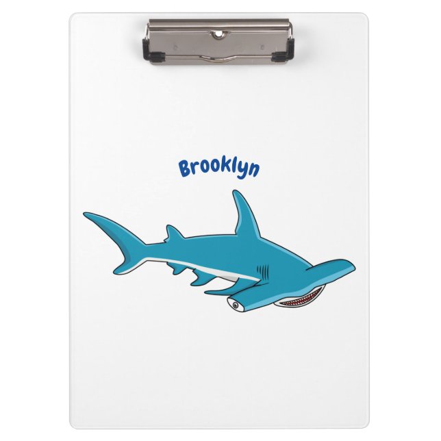 Pranchetas Hammerhead shark cartoon illustration  (Frente)