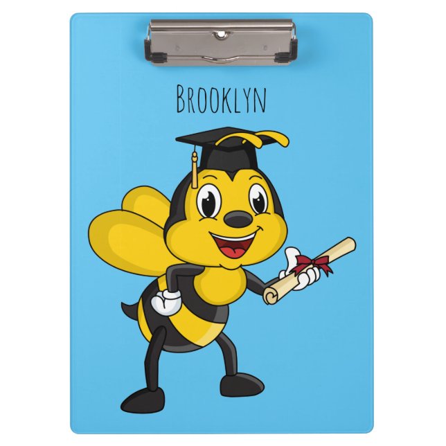 Pranchetas Happy cartoon bee graduation (Frente)