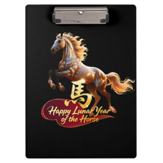 Pranchetas Happy Lunar New Year Majestic Golden Horse