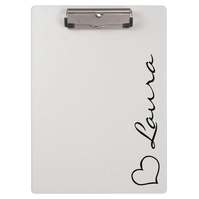 Pranchetas Heart Your Name Script Custom Gift Clipboard (Frente)