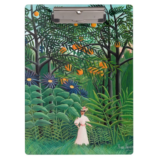 Pranchetas Henri Rousseau - Mulher caminhando em uma Floresta (Frente)