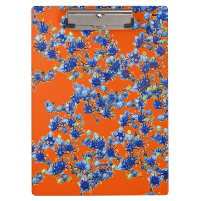 Pranchetas hidrangea laranja e azul (Frente)
