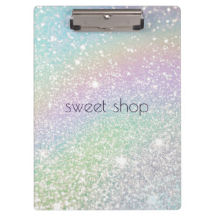 Pranchetas Holographic Glitter Bakery, Sweets Personalizados