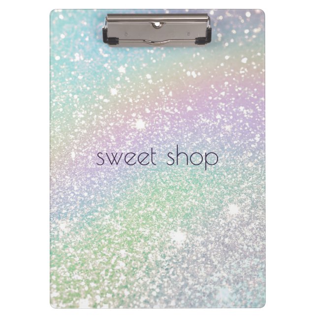 Pranchetas Holographic Glitter Bakery, Sweets Personalizados (Frente)
