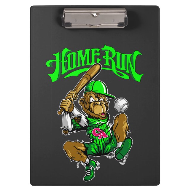 Pranchetas Home Run Monkey Baseball não é necessário traduzir (Frente)