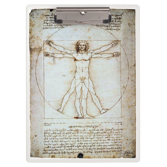 Pranchetas Homem Vitruviano, Leonardo da Vinci, cerca de 1490 (Frente)