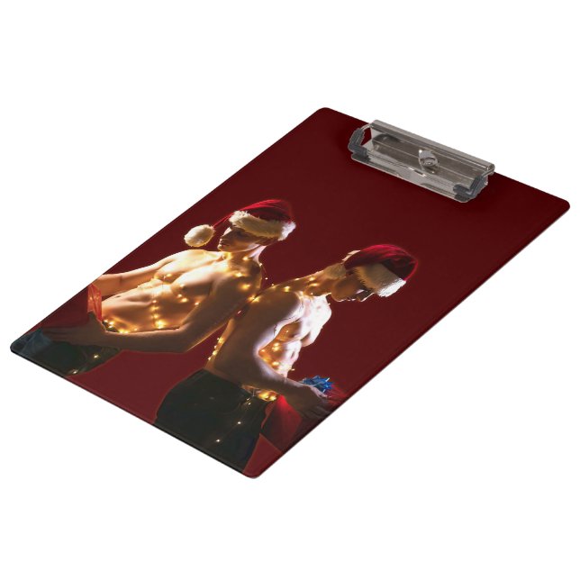 Pranchetas Homens sem camisa do SlipperyJoe de volta ao Natal (Inclinado)