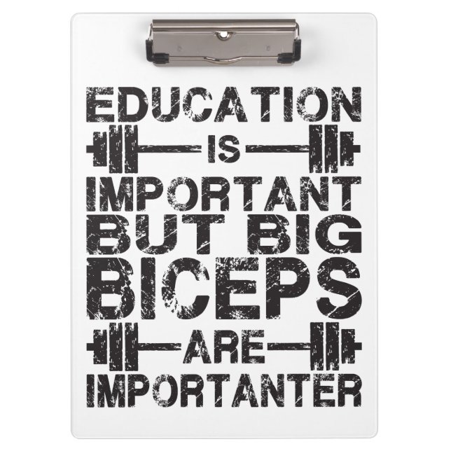 Pranchetas Humor De Gym - Grandes Biceps São Importantes (Frente)