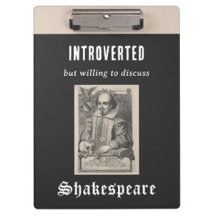 Pranchetas Humor de Introvertido Legal Tocado em Shakespeare
