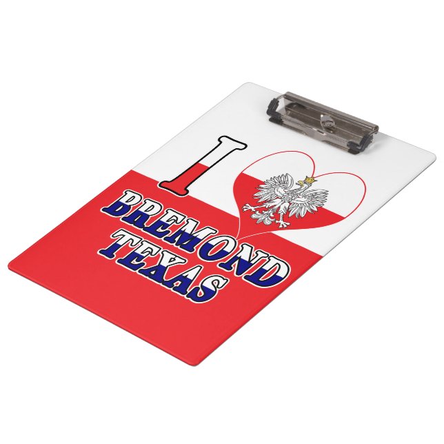 Pranchetas I Heart Love Bremond Texas (Inclinado)