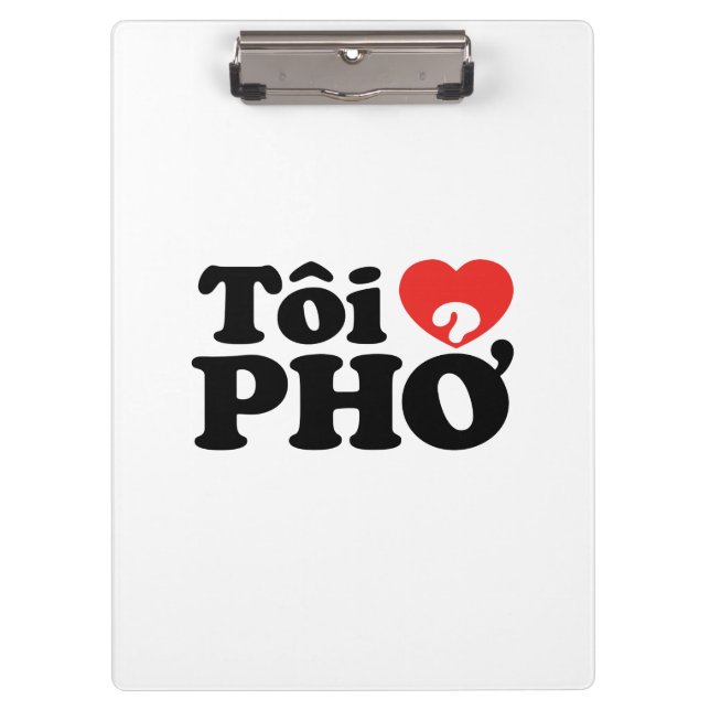 Pranchetas I Heart (Love) Pho (Tôi9PHỞ) Língua vietnamita (Frente)