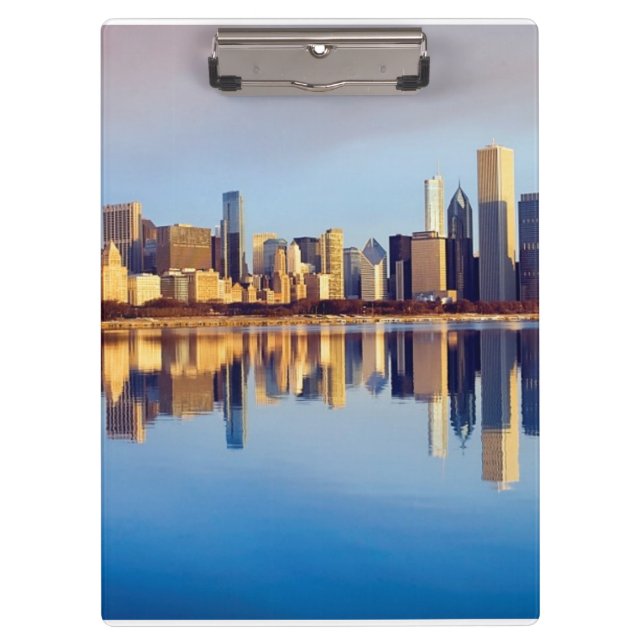 Pranchetas Ideia da skyline de Chicago com reflexão (Frente)