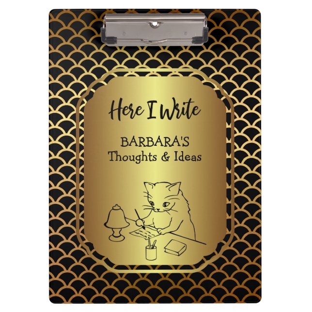 Pranchetas Ideias de padrão de escala preto e Dourado (Frente)