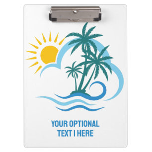 Pranchetas Ilhas Tropicais de Texto Personalizado