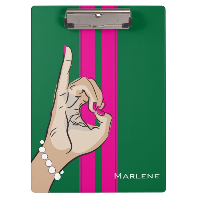 Pranchetas Ilustração cor-de-rosa e verde bonito (Frente)