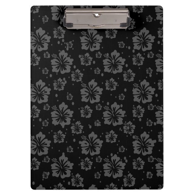 Pranchetas Ilustração da Flor Preta em Fundo Preto (Frente)