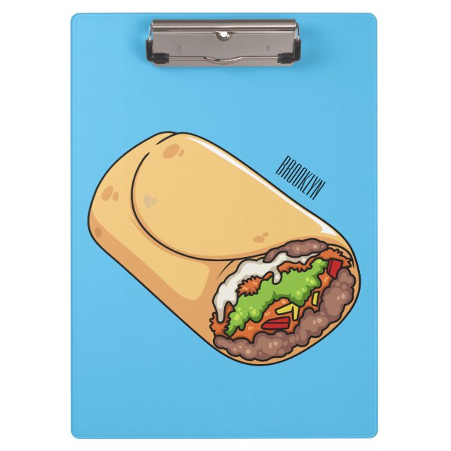 Pranchetas Ilustração de desenho animado burrito (Frente)