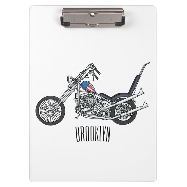 Pranchetas Ilustração de desenho animado Chopper Motorcycle 1 (Frente)