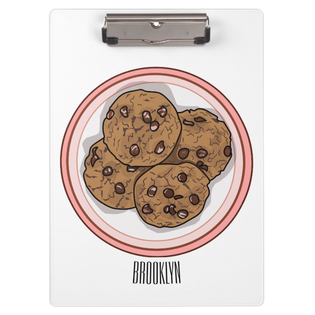 Pranchetas Ilustração de desenho animado com chip de chocolat (Frente)