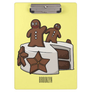Pranchetas Ilustração de desenho animado de bolo de gengibre