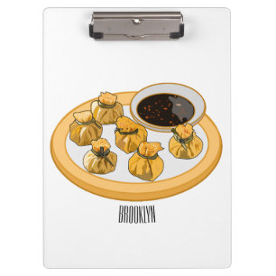 Pranchetas Ilustração de desenho animado de camarão tailandês