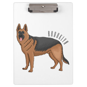 Pranchetas ilustração de desenho animado de cão german shephe