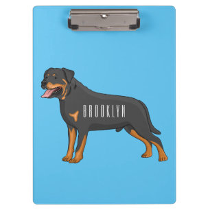 Pranchetas Ilustração de desenho animado de cão rottweiler