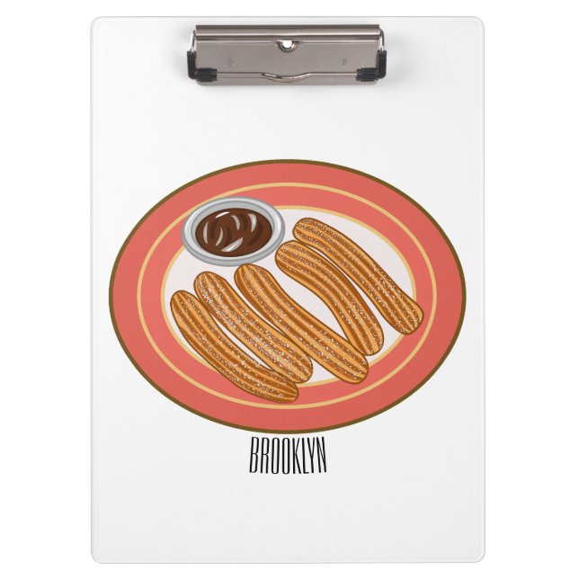 Pranchetas Ilustração de desenho animado de Churro (Frente)