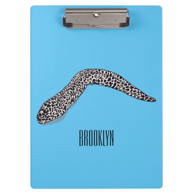 Pranchetas Ilustração de desenho animado de enguia-de-moray (Frente)