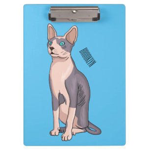 Pranchetas Ilustração de desenho animado de gato esphynx