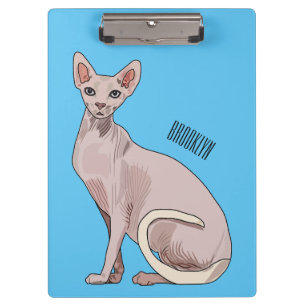 Pranchetas Ilustração de desenho animado de gato esphynx