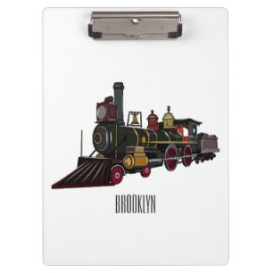 Pranchetas Ilustração de desenho animado de locomotiva a vapo