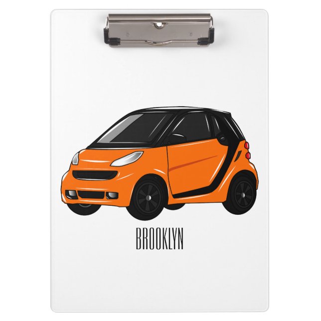 Pranchetas Ilustração de desenho animado de microcarro (Frente)
