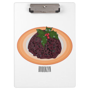 Pranchetas Ilustração de desenho animado de pudim de Natal