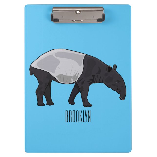 Pranchetas Ilustração de desenho animado de Tapir (Frente)