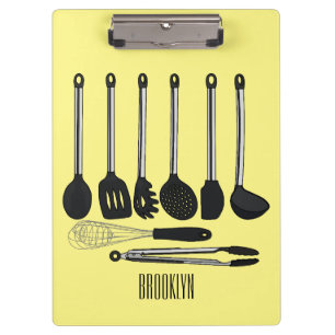 Pranchetas Ilustração de desenho animado de utensílios de coz