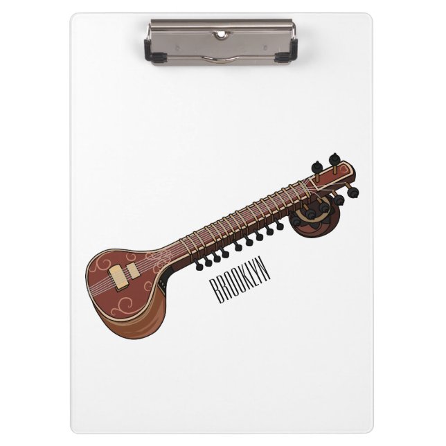 Pranchetas Ilustração de desenho animado de violão (Frente)