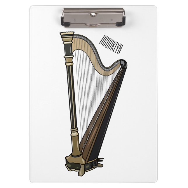 Pranchetas Ilustração de desenho animado Harp (Frente)