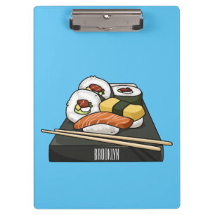 Pranchetas Ilustração de desenho animado Sushi