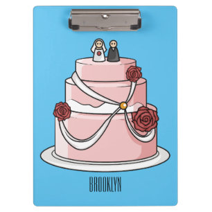 Pranchetas Ilustração de desenho de bolo de casamento