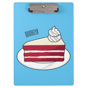 Pranchetas Ilustração de desenho do bolo de veludo vermelho