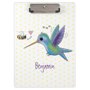 Pranchetas Imagem de desenho animado de bee hummingbird