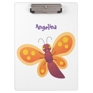 Pranchetas Imagem de desenho animado de borboleta laranja fel