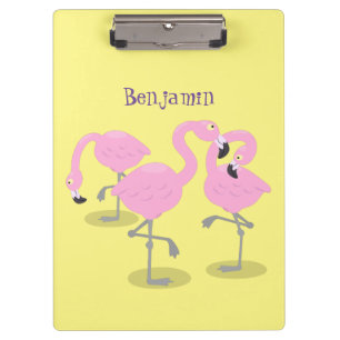Pranchetas Imagem de desenho animado rosa-claro flamingo trio